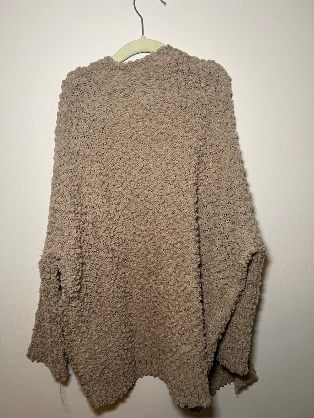 Hayden Girls Chunky Taupe Popcorn-Knit Open Cardigan - Picture 3 of 3